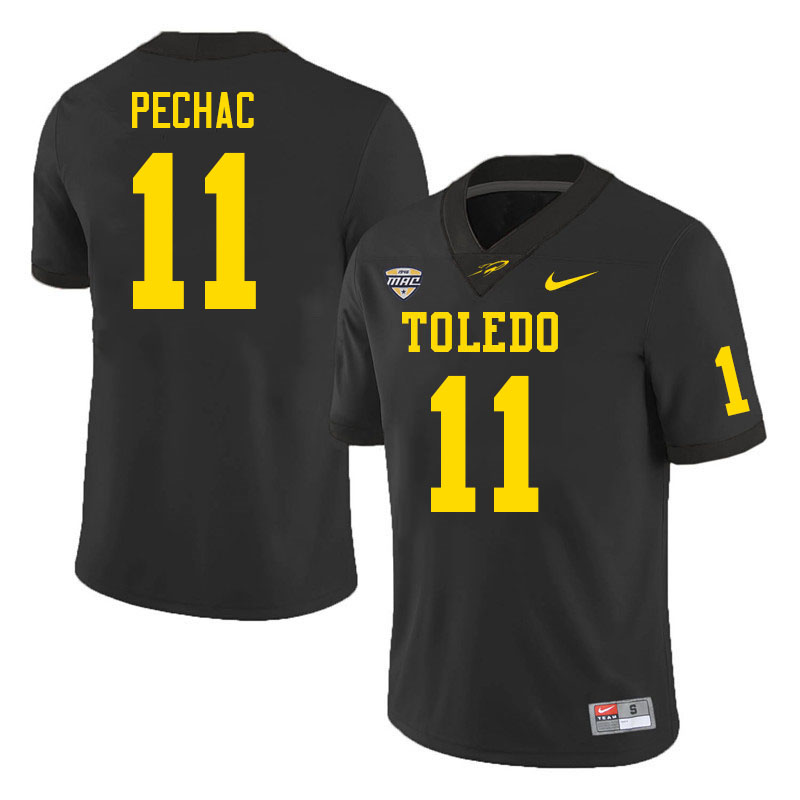 Toledo Rockets #11 Kris Pechac College Football Jerseys Stitched Sale-Black